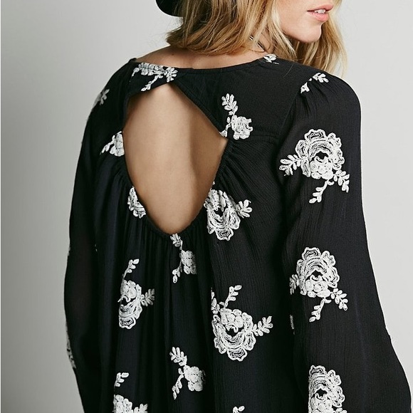 Free People Embroidered Babydoll Mini Dress w/Pockets - Picture 11 of 13